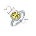 thumbnail image 4 of Bling Jewelry Womens 3CT Yellow Cushion Cut AAA CZ Halo Engagement Ring .925 Sterling Silver, 4 of 6