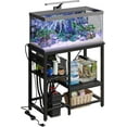 thumbnail image 1 of Bestier Support d'Aquarium de 20-29-37 Gallons avec Prises de Courant, Étagère de Rangement Réversible en Métal Robuste à 3 Niveaux pour Aquarium, Brun Rustique, 1 of 8