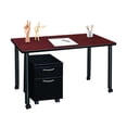 thumbnail image 6 of Regency Kee 48 x 24 in. Mobile Desk with Storage- Cherry Top, Black Legs, 6 of 6