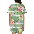 thumbnail image 3 of Kdxio Tropical Flamingo Print Pajamas Sets for Women Short-Sleeved Pjs with Lounge Shorts Two Piece Sleepwear S-4XL, 3 of 8