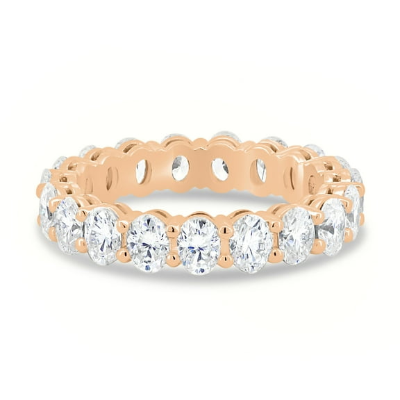 ESTE ORIGIN 2.85Ct Oval Lab-Grown Diamond Eternity Ring – VS1, 19 Diamond Wedding Band in 10K Rose Gold for Women