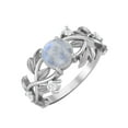 thumbnail image 2 of Mooneye 6mm Round Moonstone 925 Sterling Silver Solitaire Women Classic Designer Engagement Ring, 2 of 4