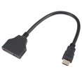 thumbnail image 1 of Adaptador y convertidor de Cable divisor 1080P Yashi 1 macho a 2 hembra color negro, 1 of 5