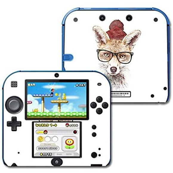 MightySkins Skin Compatible with Nintendo 2DS - Hipster Fox | Protective, Durable, and Unique Vinyl Decal wrap Cover | Easy to Apply, Remove, and Change Styles | Made in The USA