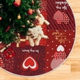 thumbnail image 3 of FMSHPON Valentines Day Valentine's Red Hearts Plaid Love Xmas Christmas Tree Skirt Stand Mat for Holiday Party Decoration Indoor Outdoor 48 inches, 3 of 6