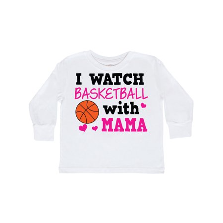 

Inktastic I Watch Basketball with Mama Gift Toddler Toddler Girl Long Sleeve T-Shirt