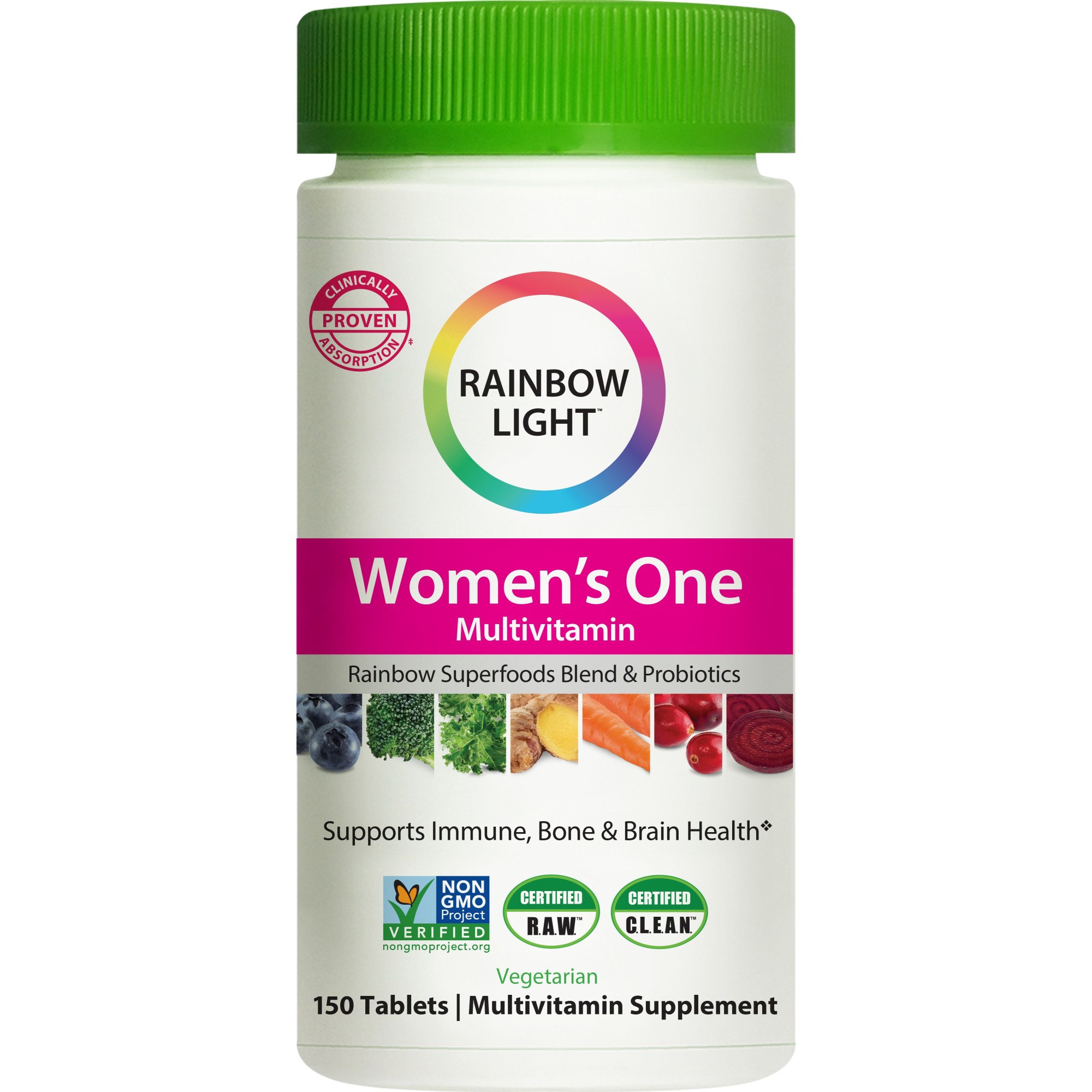 Rainbow Light Women's One Multivitamin, Providing Immune Support for Women's Health - 150 Tablets - image 2 of 19