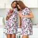 thumbnail image 4 of Fotbe Orchids Flowers Bata de Dormir para Mujer con Estampado, Camisón de Algodón de Manga Corta, Ropa de Dormir Casual, 4 of 6