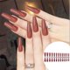thumbnail image 4 of Seitruly 24 piezas Extra largas Prensa en uñas Artificial DIY Sólido Duradero Francés Elegante Uñas acrílicas para salones de manicura Arte Cubierta Juegos de manicura 15Pasta de frijol rojo Seitruly CE011405-15, 4 of 6