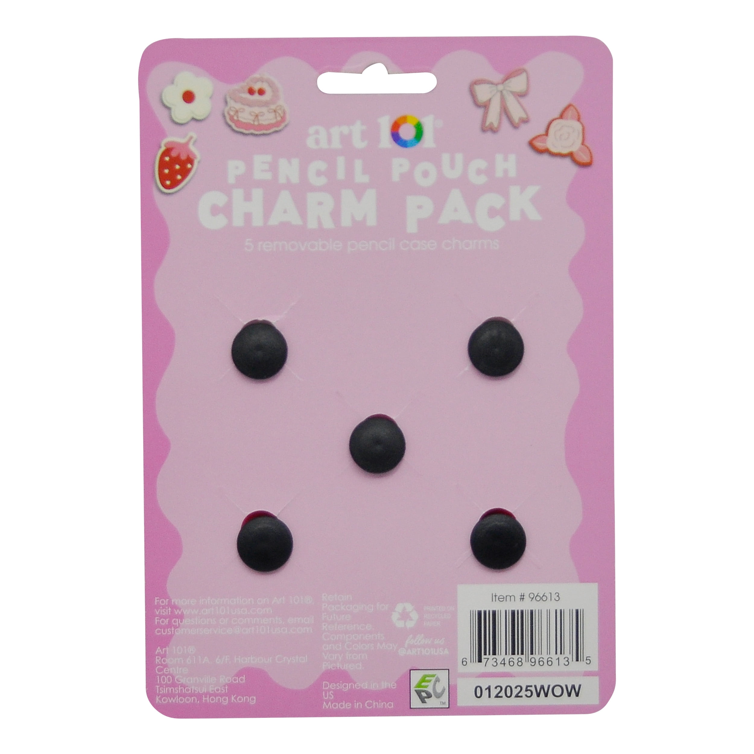 Art 101 Coquette Charms-Pencil Case Accessory, Back to School, 5-Pack