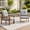 Brown, variant on DELMANGO Outdoor Sofa, 2-Seater Metal Frame Chair Couch with Removable Washable Cushions, Wide Armrests & All-Weather for Garden, Balcony, Backyard - Beige