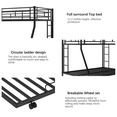 thumbnail image 5 of DreamBuck Triple Bunk Bed Twin over Full, Metal Bunk Bed with Trundle, 3 in 1 Bunk Beds, Sturdy Steel Bunk Beds Frame for 3 Teens with Two Side Ladders and Safety Guard Rail, Black, 5 of 7