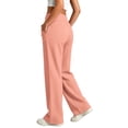 thumbnail image 3 of ClodeEU Women's Wide Waistband Drawstring Wide Leg Sweatpants,Casual Loose Trousers with Pockets Orange,Women's Plus XXXL, 3 of 7