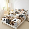 thumbnail image 4 of Manfei Southwestern Cowboy Twin Sheet Sets,Western Country Horse Twin Fitted Sheet,Brown Gray White Flat Sheet For Boys Children,Ultra Soft Home Decor,3-Piece, 4 of 7