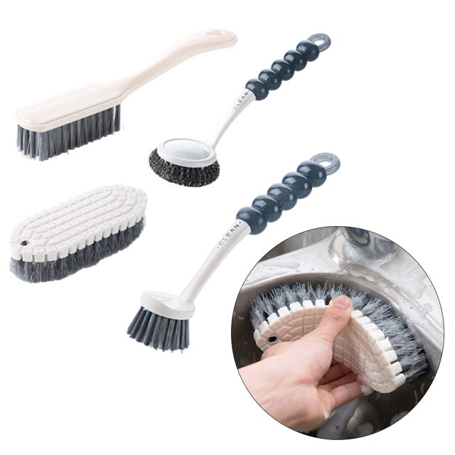 Juego de Cepillos de Limpieza Multis, Doméstico 4x, Cepillo para Fregar Platos, Cepillo para Botellas, Cepillos de Limpieza de Cocina para Olla - B, 8.27 × 3.15 pulga B Baoblaze Cepillo de limpieza