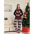 thumbnail image 3 of Matching Family Pajamas Sets Christmas PJ's Letter Plaid Printed Long Sleeve Tee and Bottom Loungewear or One-Piece Jumpsuit, 3 of 9