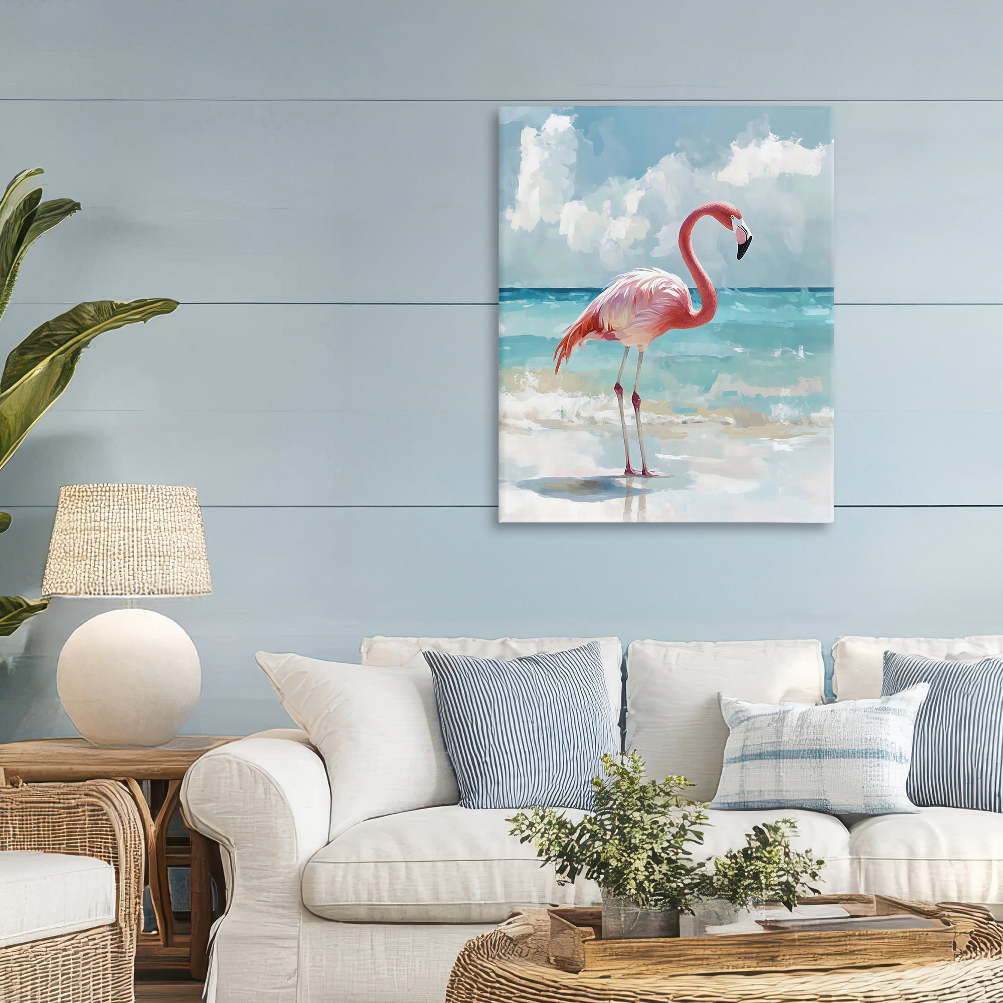 Stupell Industries Flamingo At Shore Canvas Wall Art, design by The Prints Vibe