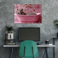 thumbnail image 4 of Mudket Leopard in Pink Bathtub with Floral Wallpaper Canvas Wall Art, Cute Bathroom Glam Wall Decor Pictures Waterproof Print for Bathroom Girls Bedroom Home Decor , Framed Ready to Hang - 12"L x 8"W, 4 of 9