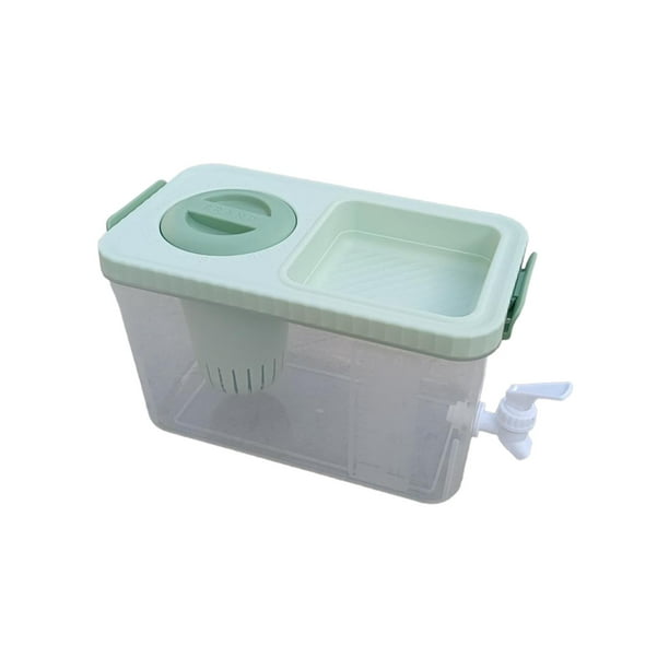 Hervidor de agua fría para refrigerador, dispensador de bebidas, almacenamiento de jugo helado y limonada, 4 l, transparente Verde