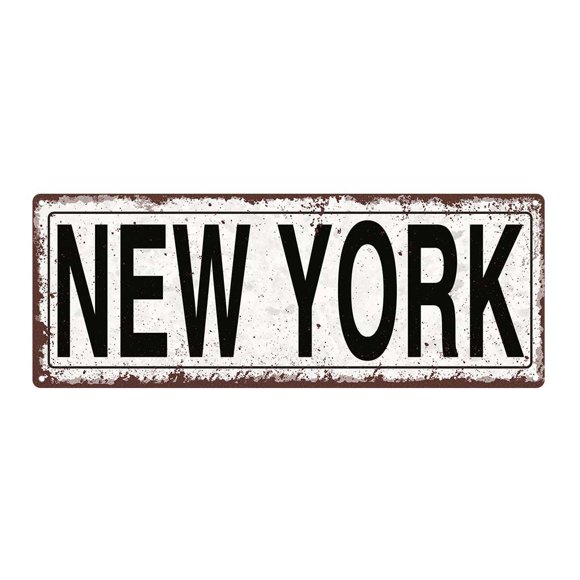 Homebody Accents New York - Placa De Calle De Metal, Estilo Rústico, Vintage