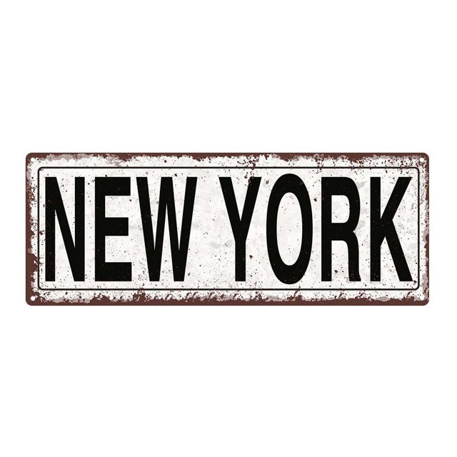 Homebody Accents New York - Placa De Calle De Metal, Estilo Rústico, Vintage