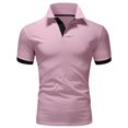 thumbnail image 4 of Men's Golf Shirt Casual Sports V Neck Ribbed Collar Short Sleeve Fashion Casual Solid Color Plain Spring & Summer Regular Fit XL, 4 of 5