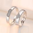 thumbnail image 2 of 2 uds pareja 925 anillos de plata esterlina circón brillante para mujeres y hombres joyería de boda de lujo Superior regalo de aniversario, 2 of 2