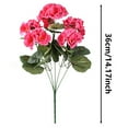 thumbnail image 2 of 6PCS Artificial Geraniums Silk Flowers - Outdoor UV Resistant Geranium Bushes, Realistic Flowers for Garden, Patio, Cemetery Decor - All Season Hanging for Porch & Indoor Decor, 2 of 6