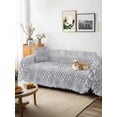 thumbnail image 3 of Animal Leather Couch Cover Sofa Covers 3 Cushion Sectional Couch, Vintage Animal Textures Minimalist Gray Washable Sofa Covers Slipcover Sectional Sofa Cover, Furniture Protector 71"x150", 3 of 9