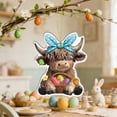 thumbnail image 5 of Easter Highland Cow Acrylic Hanging Ornament, Farmhouse Cow Spring Holiday Pendant Decoration for Tree Door Wall Car Mirror Rustic Home Decor Gift, 5 of 5