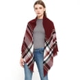 thumbnail image 4 of WTXUE scarf for women, Womens Warm Long Shawl Wraps Large Scarves Knit Tassel Plaid Scarf, Wine, 4 of 9