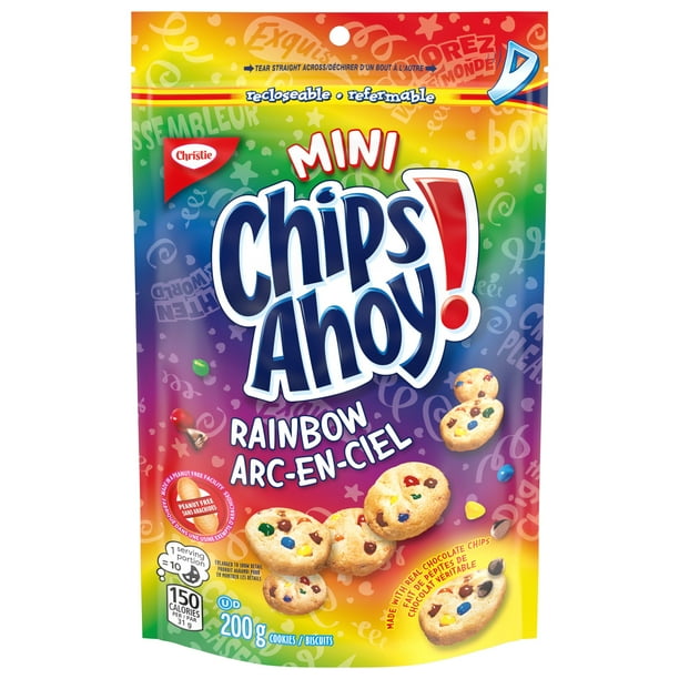 CHIPS AHOY! Mini Rainbow Chocolate Chip Cookies, Made in a PeanutFree Facility, School Snacks