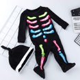 thumbnail image 2 of Kogui Baby Rompers Boys Winter Little Bean Baby Bodysuit Hat - Fall One-Piece Romper Coming Home Outfit Boy Girls Jumpsuit 0 3 6 9 12 18 24 Months (Black,3-6 Months), 2 of 9