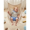 thumbnail image 6 of BemeyourBBs Toddler Baby Boy Golf Outfits Infant Boys Summer Clothes Short Sleeve Half Zipper Lapel Collar Golf Cart Embroidery Striped Shirt Top and Shorts Set Pockets, 6 of 8