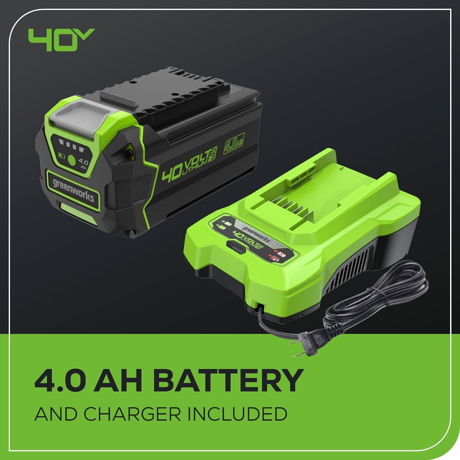 Greenworks 40V 16inch Brushless Cordless Lawn Mower, 4.0Ah Battery and Charger Included