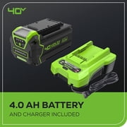 Greenworks 40V 16inch Brushless Cordless Lawn Mower, 4.0Ah Battery and Charger Included