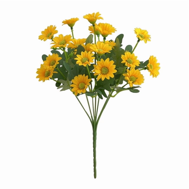 Ramo de crisantemos artificiales, orquídea saltarina para decoración del hogar y bodas, flor pequeña de seda, crisantemo artificial, aspecto fresco, orquídea saltarina, decoración de
