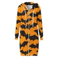 thumbnail image 4 of LYXSSBYX Hoodies for Women Zip up Front Women's Halloween Printed Loose Long Sleeved Hoodie Sweatshirt Top Long Jacket, 4 of 5