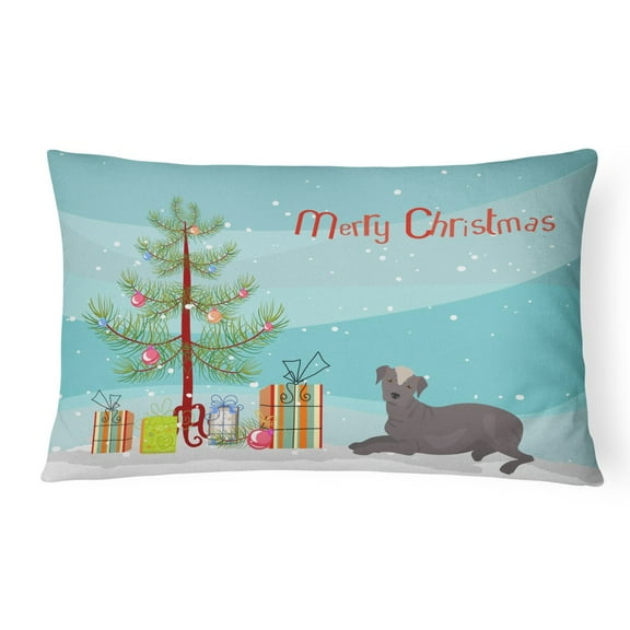 Carolines Treasures CK3499PW1216 Ecuadorian Hairless Dog Christmas Tree Canvas Fabric Decorative Pillow, 12H x16W,