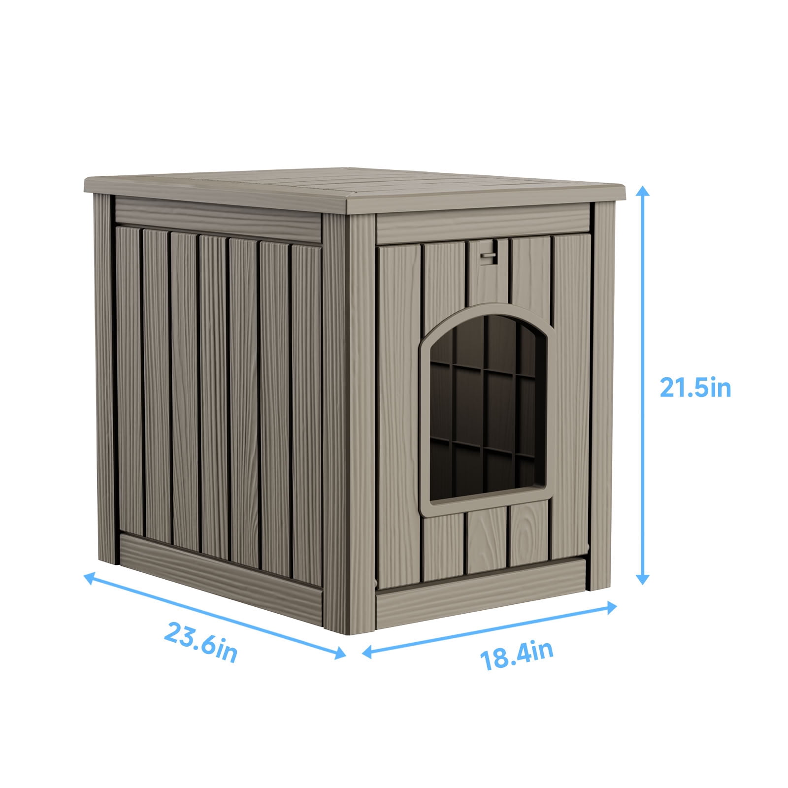 MAYEERTY Dual-Use Indoor Cat House & Litter Box Enclosure, Wood-Textured Litter Hideaway Furniture