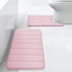 thumbnail image 1 of Juego de alfombras de baño BYSURE de espuma viscoelástica antideslizante y absorbente, color rosa, 1 of 7