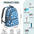 thumbnail image 5 of Baseballs Only Blue Pattern Backpack for School, Cute School Bag with Adjustable Shoulder Straps and Padded Back, 16.9"x12.6"x5.9", 5 of 5