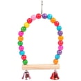 thumbnail image 1 of Parrot Swing Perch Arch Design Wood Bird Cage Swing Bird Hanging Perch with Bell, 1 of 4