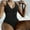 Black, variant on Generic Women's One Piece Swimsuit Solid Ribbed Tummy Control Bathing Suit Slimming Wide Straps Deep V Neck Swimwear