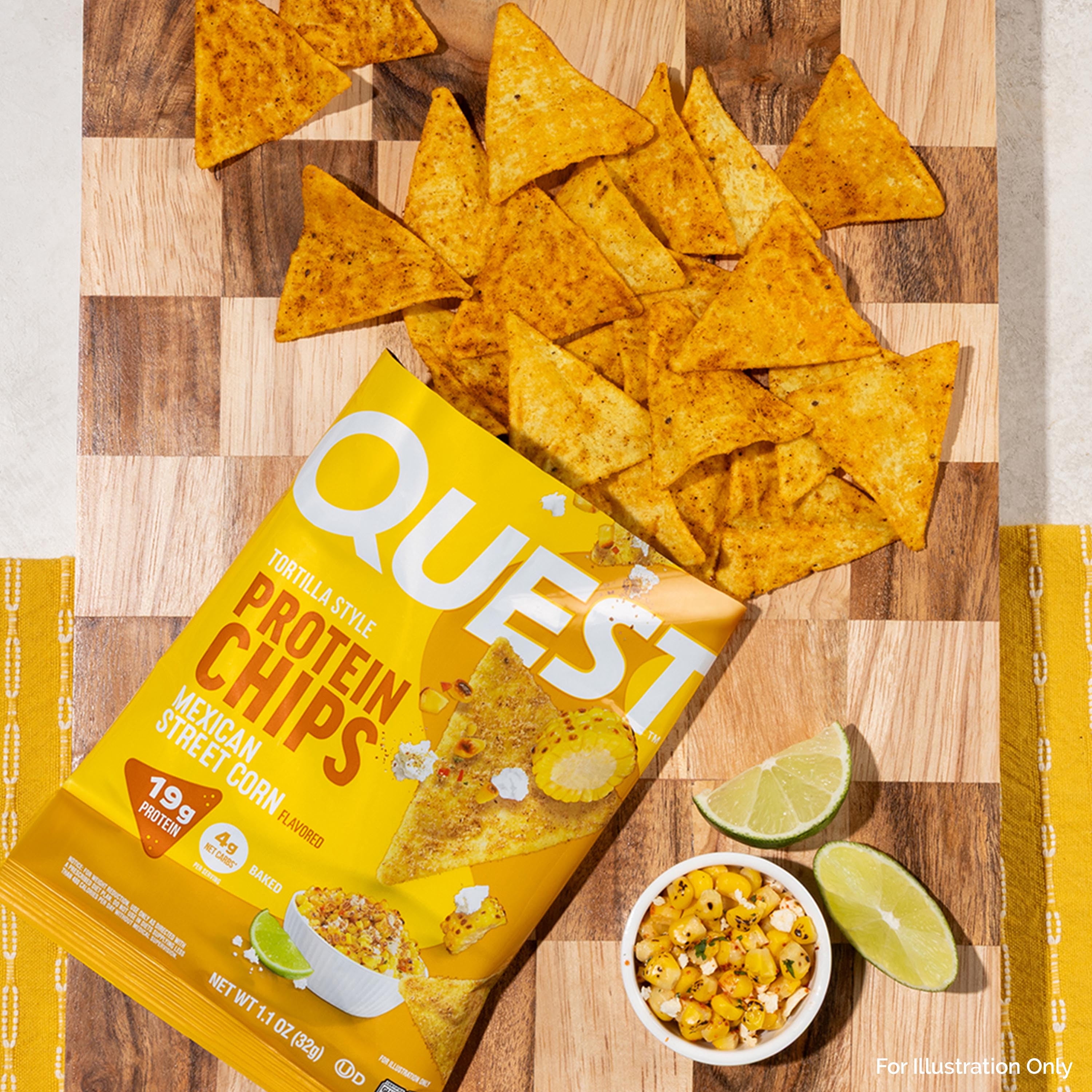 Quest Tortilla Style Protein Chips, Mexican Street Corn, 19g of Protein, 8 Count