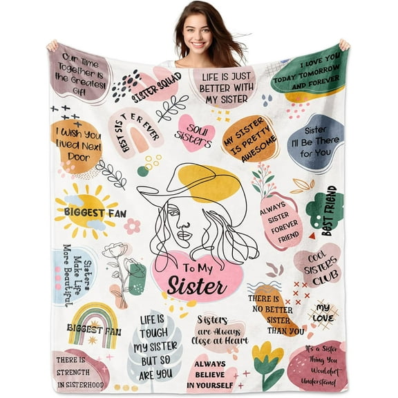 Sisters Gifts from Sister, Gifts For Sister Blankets 60"x50", Sister Birthday Gift, Sister Blanket from Sisters, Best Sister Gift Ideas for Mother’s Day Graduation Valentines Christmas, Sister Gifts
