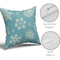 thumbnail image 4 of Red White Snowflakes Winter Christmas Pillow Covers 18x18 Set of 2 Xmas Snow Holiday Decoration Print Decorative Outdoor Pillowcases Seasonal Farmhouse Throw Cushion Case Decor for Couch Sofa Bed, 4 of 6