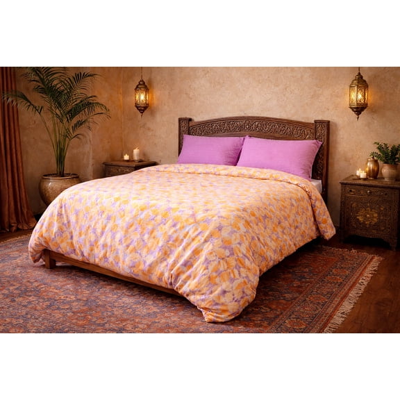 Rakhami -100% Cotton Queen Size Duvet Cover Set Including 2 Shams.Made in Green by Oeko-Tex.
