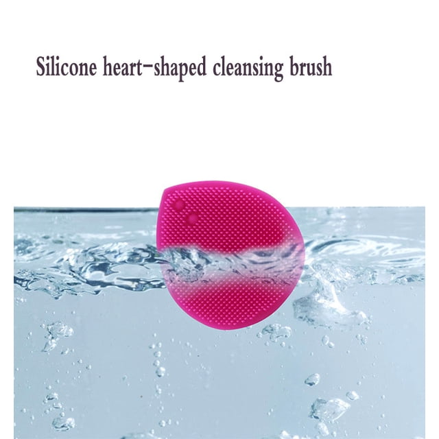 Cepillo exfoliante de limpieza facial de silicona, almohadilla de cepillo de limpieza facial manual Limpiador facial suave para exfoliar y masajear los poros para todo tipo de piel rosa roja Jormftte HMJM012-4