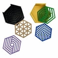 thumbnail image 3 of Clever Contraption Modern Geometric Cup Coaster Set – Set of 5, 3 of 9